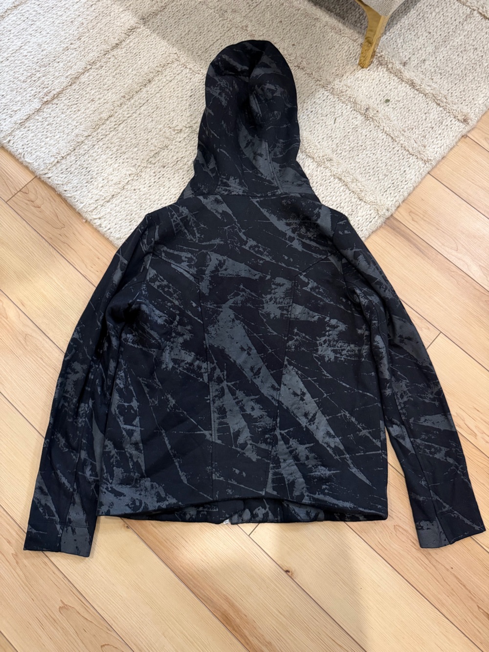 Helmut Lang women’s Black & Charcoal Hooded Bomber Jacket - Picture 2 of 4